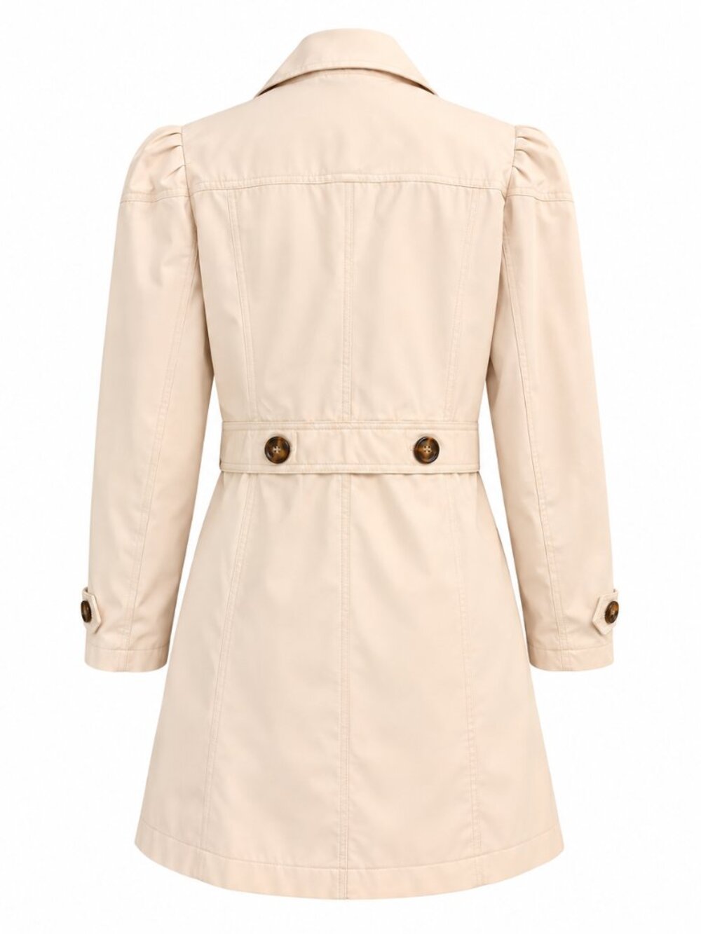 Cream Puff Sleeve Trench Coat Button Front New XL - Picture 2 of 6